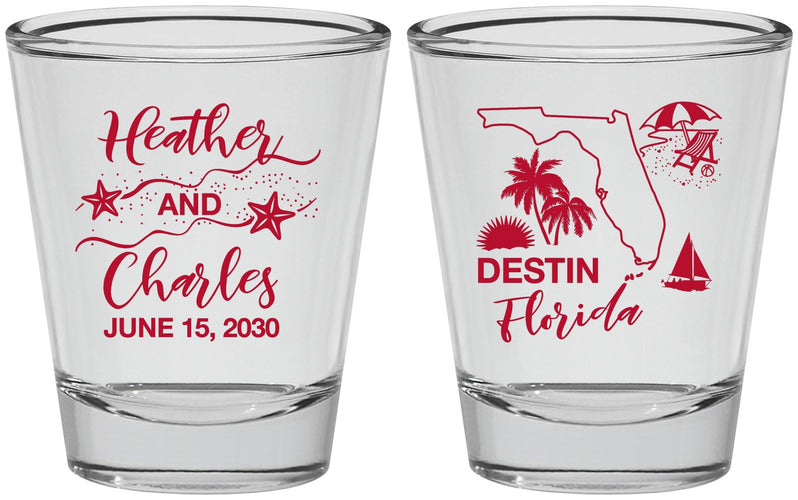 Personalized Wedding Shot Glasses - Florida | 158