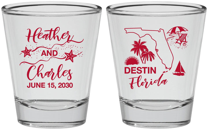 Personalized Wedding Shot Glasses - Florida | 158