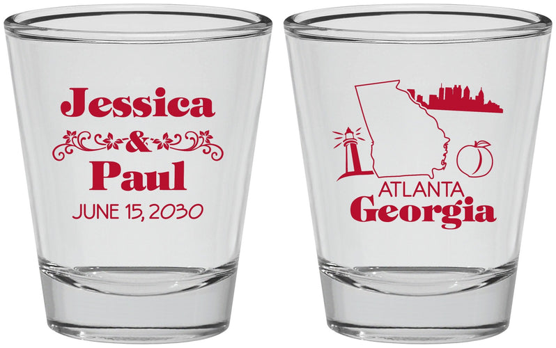 Personalized Wedding Shot Glasses - Georgia | 159
