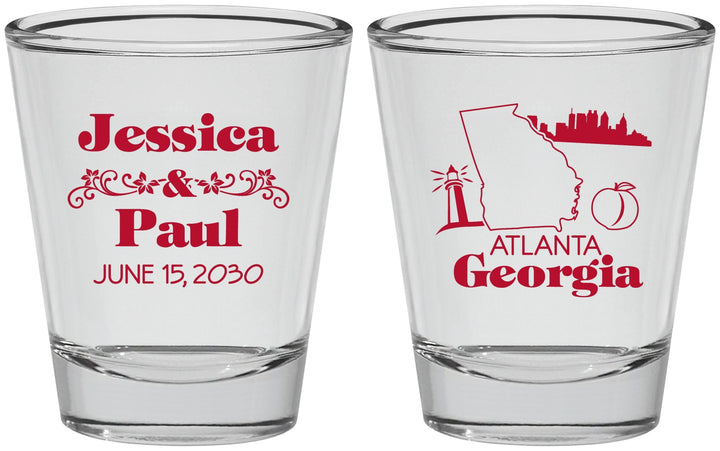 Personalized Wedding Shot Glasses - Georgia | 159