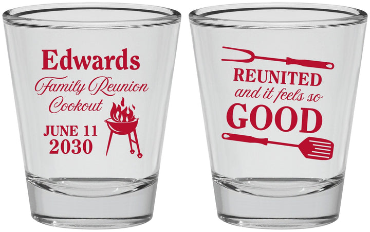 Personalized Family Reunion Shot Glasses - Bbq Reunited | 160001