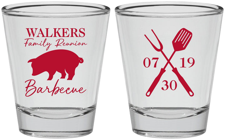 Personalized Family Reunion Shot Glasses - Bbq Barbeque | 160003