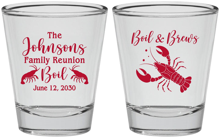 Personalized Family Reunion Shot Glasses - Crawfish Boil | 160005