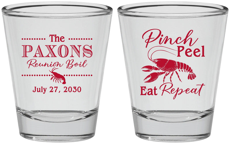Personalized Family Reunion Shot Glasses - Crawfish Boil | 160006