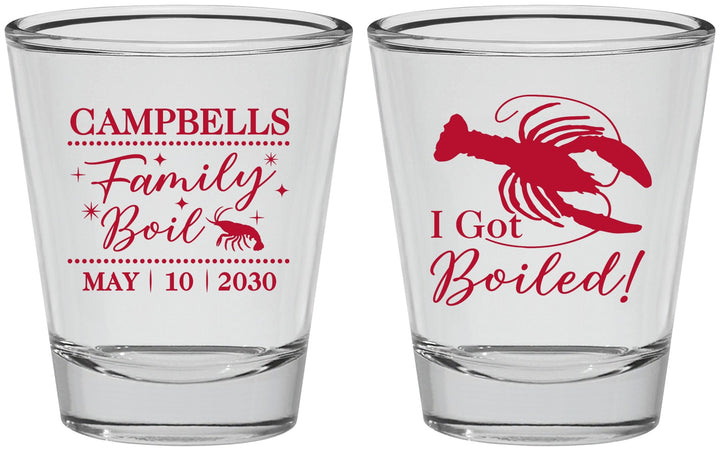 Personalized Family Reunion Shot Glasses - Crawfish Boil | 160008