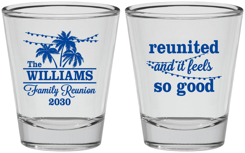Personalized Family Reunion Shot Glasses - Beach Reunited | 160010