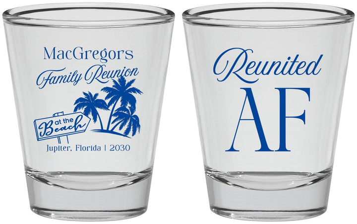 Personalized Family Reunion Shot Glasses - Beach Reunited Af | 160012