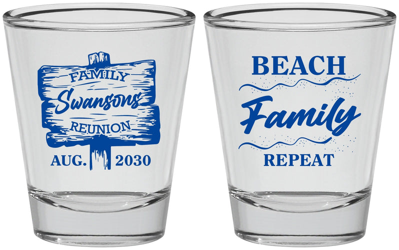 Personalized Family Reunion Shot Glasses - Beach Family Repeat | 160013