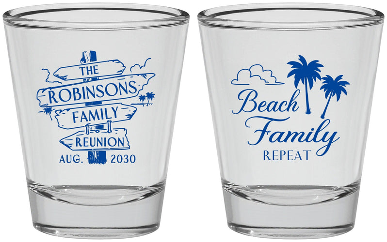 Personalized Family Reunion Shot Glasses - Beach Family Repeat | 160014