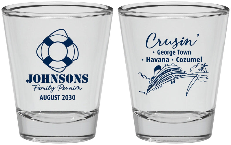 Personalized Family Reunion Shot Glasses - Cruise Crusin | 160025