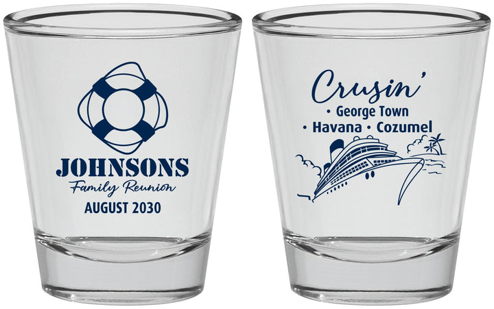 Personalized Family Reunion Shot Glasses - Cruise Crusin | 160025