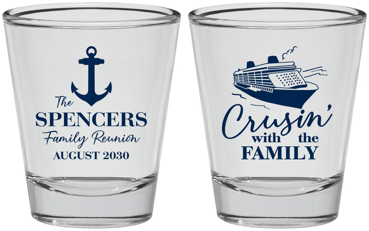 Personalized Family Reunion Shot Glasses - Cruise Crusin | 160026