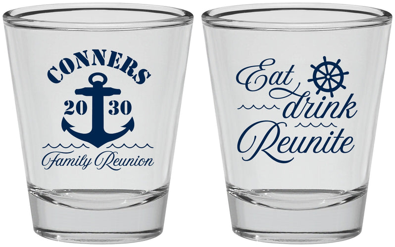 Personalized Family Reunion Shot Glasses - Cruise Anchor | 160028