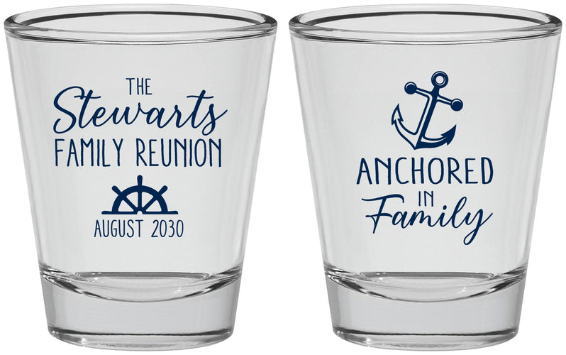 Personalized Family Reunion Shot Glasses - Cruise Anchor | 160029