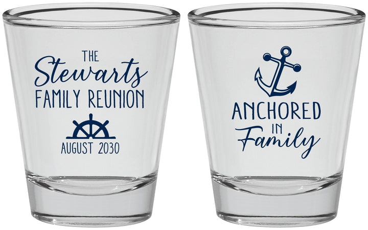 Personalized Family Reunion Shot Glasses - Cruise Anchor | 160029