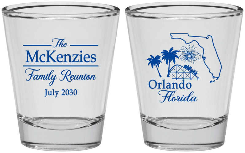 Personalized Family Reunion Shot Glasses - Orlando Florida | 160035