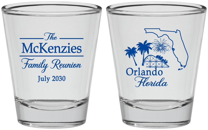 Personalized Family Reunion Shot Glasses - Orlando Florida | 160035