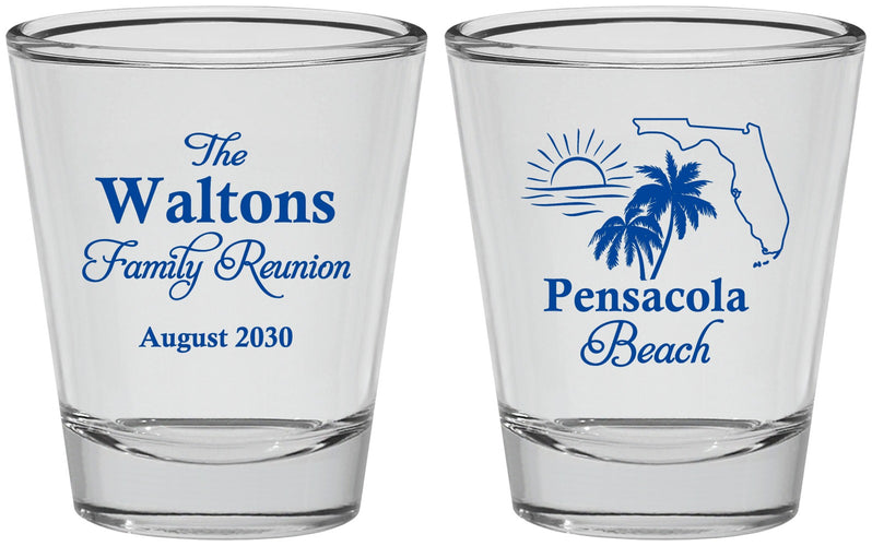 Personalized Family Reunion Shot Glasses - Florida Beach | 160036