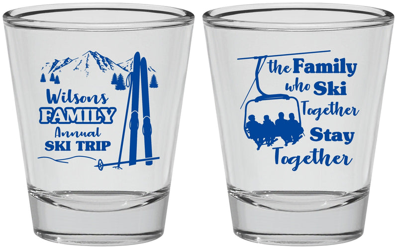 Personalized Family Reunion Shot Glasses - Ski Trip | 160040