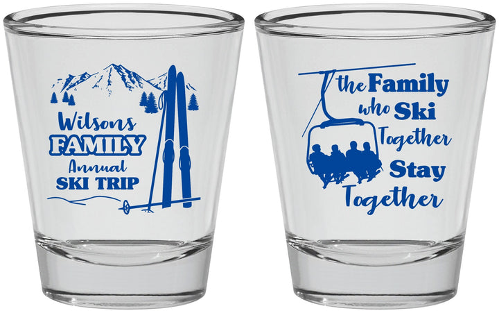 Personalized Family Reunion Shot Glasses - Ski Trip | 160040