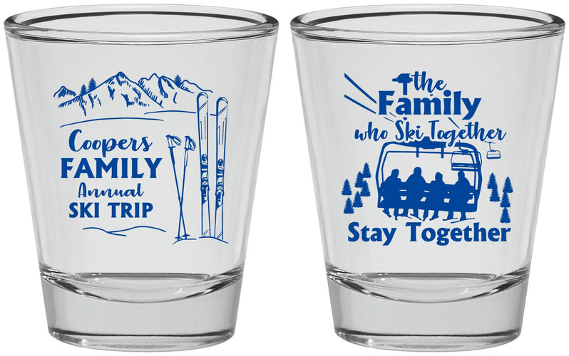 Personalized Family Reunion Shot Glasses - Ski Trip | 160041