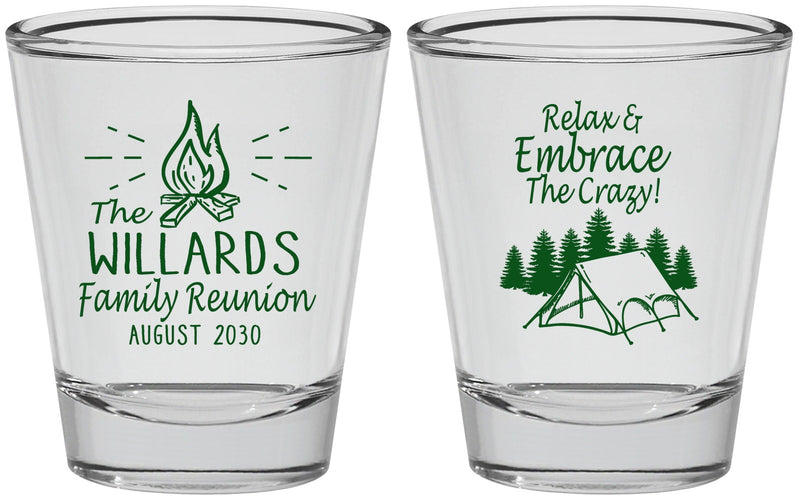 Personalized Family Reunion Shot Glasses - Camping | 160045