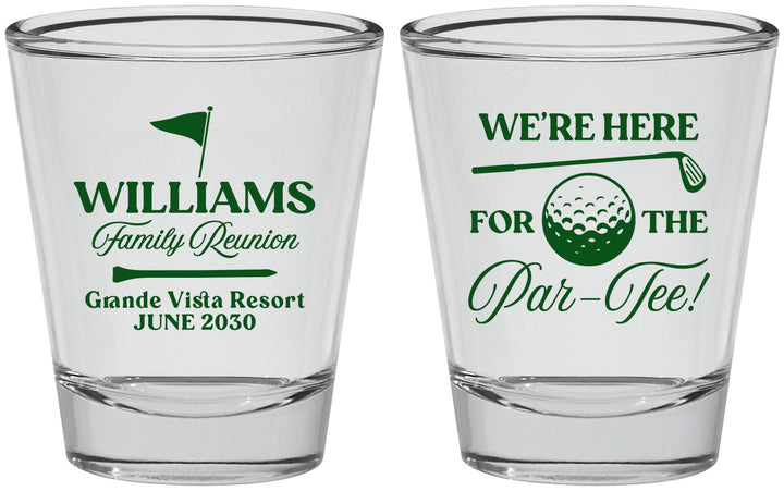 Personalized Family Reunion Shot Glasses - Golf | 160047