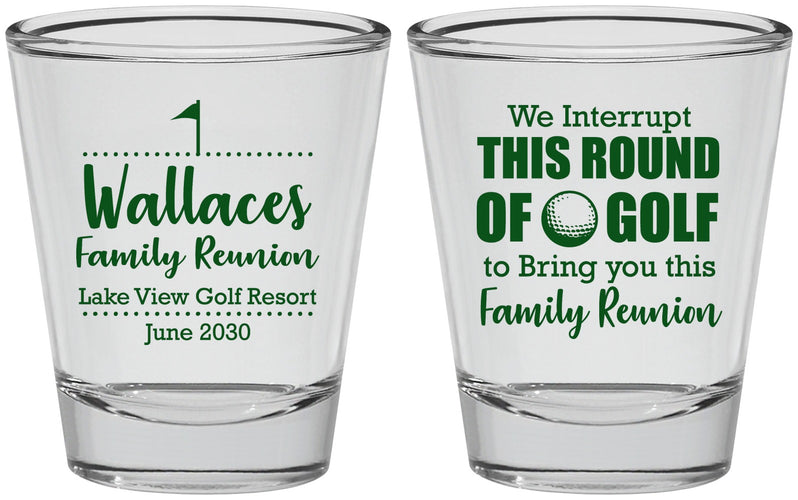Personalized Family Reunion Shot Glasses - Golf | 160048