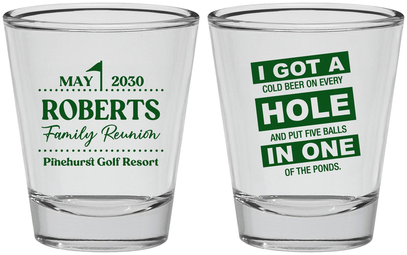 Personalized Family Reunion Shot Glasses - Golf | 160049