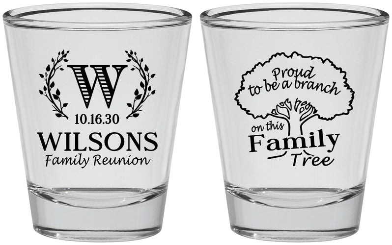 Personalized Family Reunion Shot Glasses - Monogram Tree | 160056