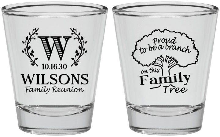 Personalized Family Reunion Shot Glasses - Monogram Tree | 160056