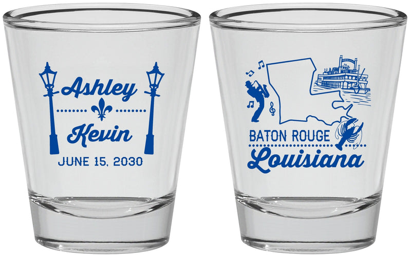 Personalized Wedding Shot Glasses - Louisiana | 167