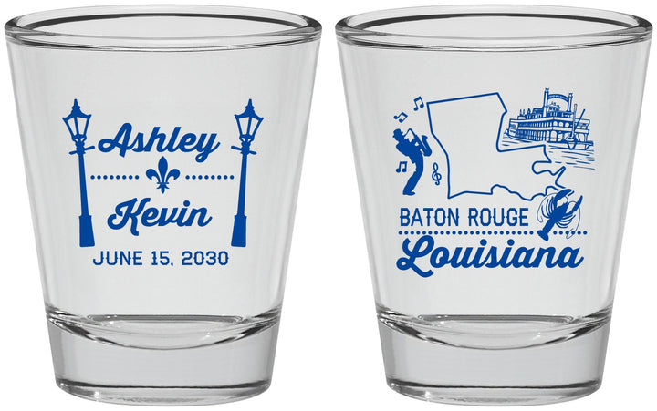 Personalized Wedding Shot Glasses - Louisiana | 167