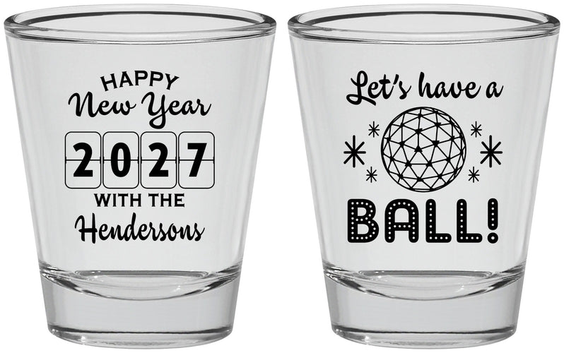 Personalized New Years Shot Glasses - 2027 Lets Have A Ball | 170001