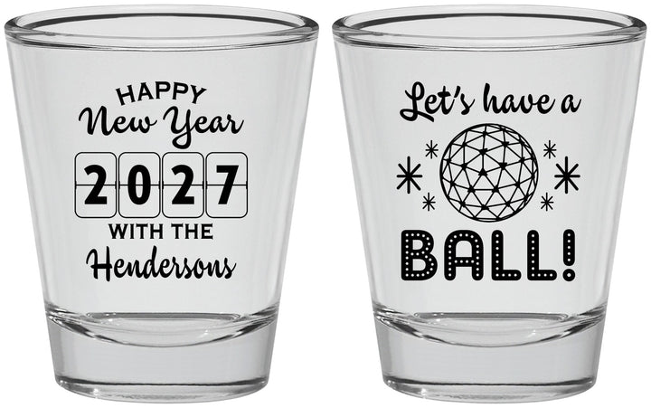 Personalized New Years Shot Glasses - 2027 Lets Have A Ball | 170001
