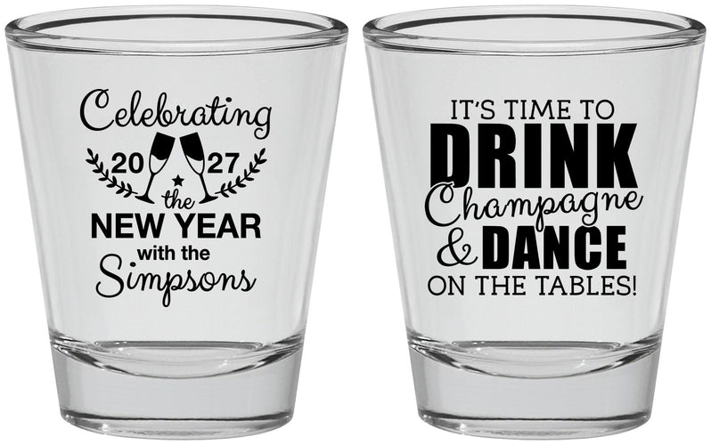 Personalized New Years Shot Glasses - 2027 Drink Dance | 170002