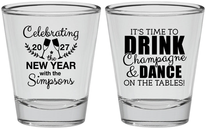 Personalized New Years Shot Glasses - 2027 Drink Dance | 170002
