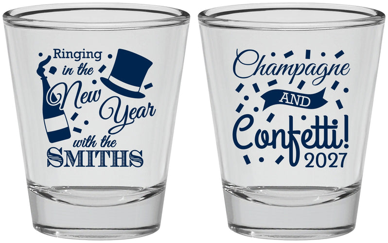 Personalized New Years Shot Glasses - 2027 Confetti | 170003