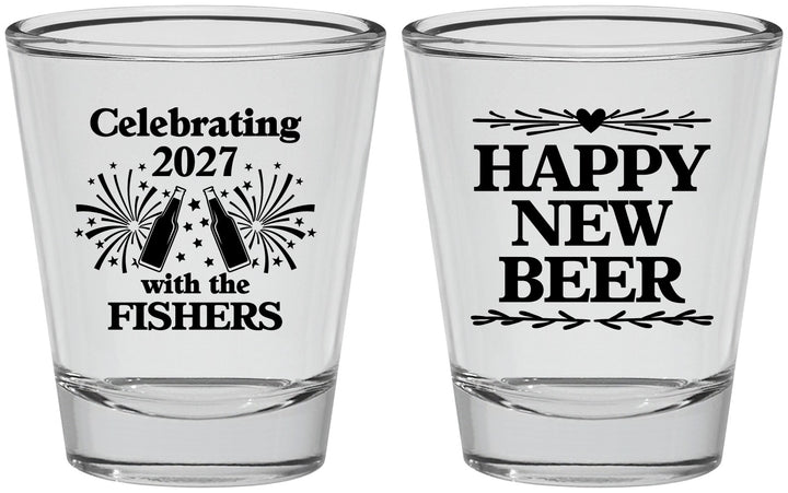 Personalized New Years Shot Glasses - 2027 Happy New Beer | 170004