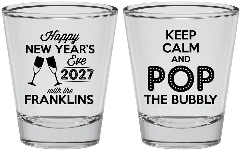 Personalized New Years Shot Glasses - 2027 Pop The Bubbly | 170006
