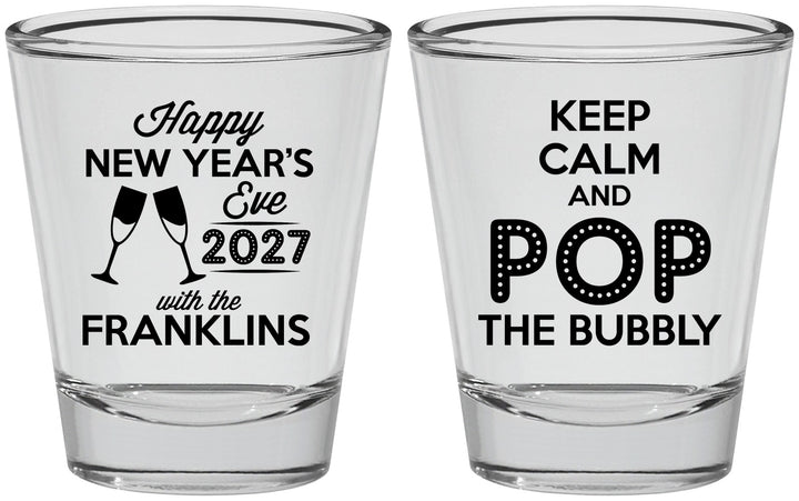 Personalized New Years Shot Glasses - 2027 Pop The Bubbly | 170006