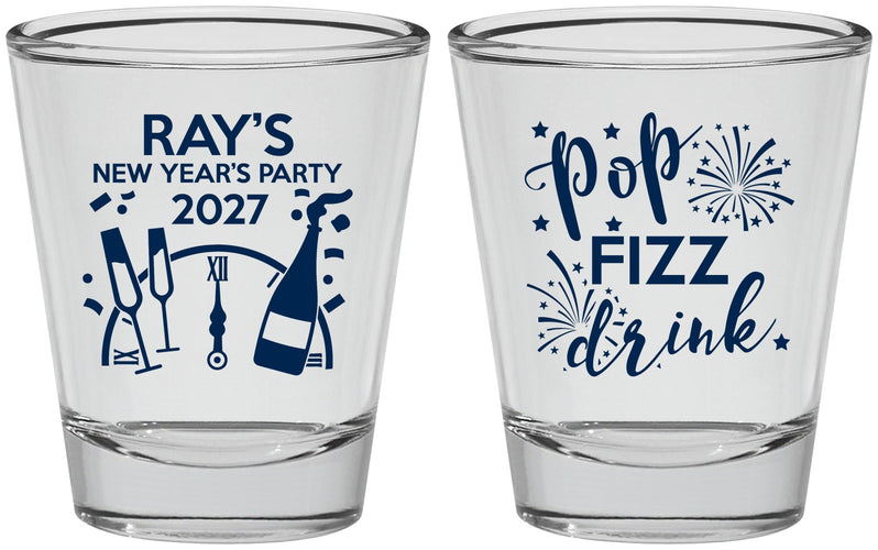 Personalized New Years Shot Glasses - 2027 Pop Fizz Drink | 170007