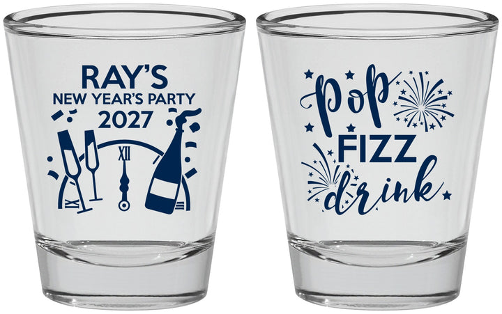 Personalized New Years Shot Glasses - 2027 Pop Fizz Drink | 170007