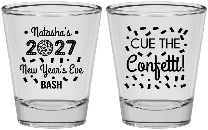 Personalized New Years Shot Glasses - 2027 Nye Confetti | 170012
