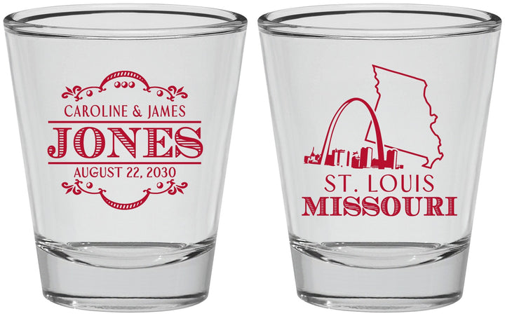 Personalized Wedding Shot Glasses - Missouri | 174