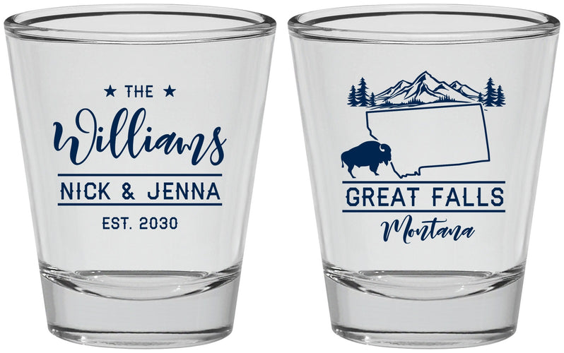 Personalized Wedding Shot Glasses - Montana | 175