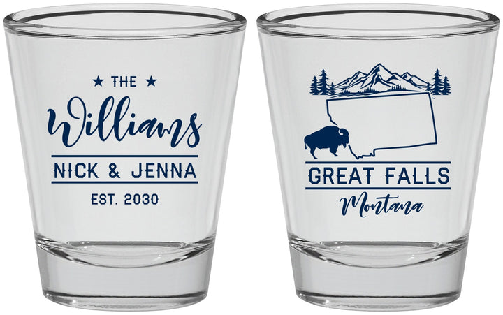 Personalized Wedding Shot Glasses - Montana | 175