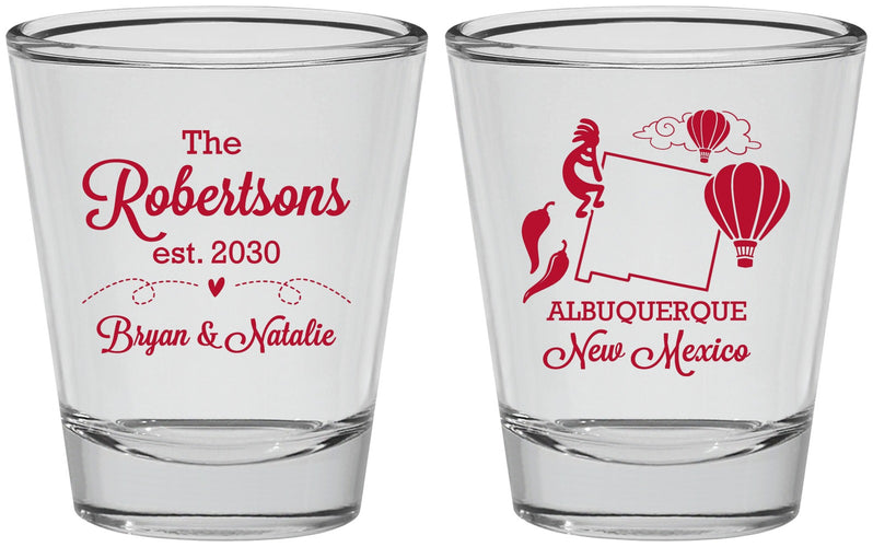 Personalized Wedding Shot Glasses - New Mexico | 180
