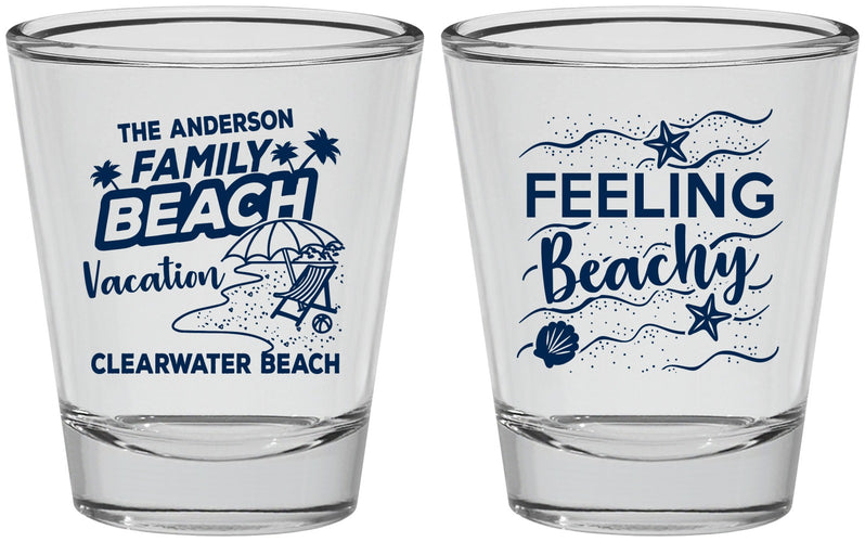 Personalized Family Vacation Shot Glasses - Feeling Beachy | 180002