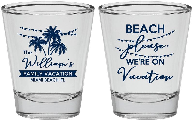 Personalized Family Vacation Shot Glasses - Beach Please | 180004